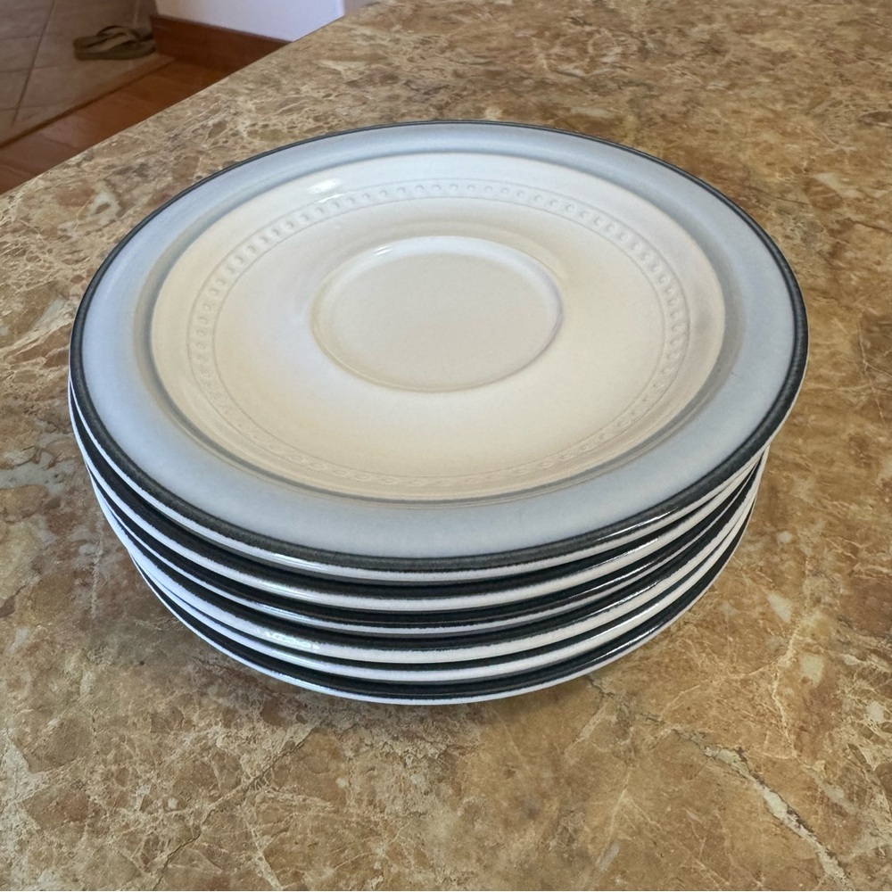 Johann Haviland Crowning Fashion Blue Bouquet 6.5” Saucer Plates Set of 6